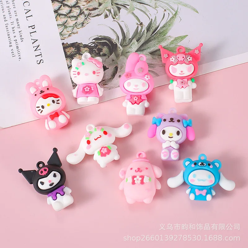 10Pcs New Kawaii Hello Kitty Kuromi Cinnamoroll Sakura Series Cartoon Cute Pvc Material Diy Handmade Accessories Keychain 
10Pcs New Kawaii Hello Kitty Kuromi Cinnamoroll Sakura Series Cartoon Cute Pvc Material Diy Handmade Accessories Keychain