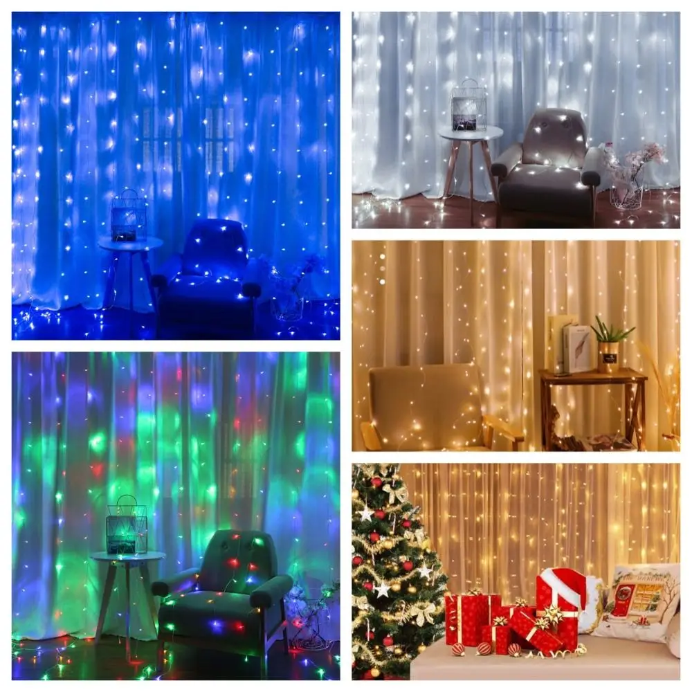 

Fairy Curtain Light String LED Multicolor White Waterfall String Light Warm Waterproof Christmas