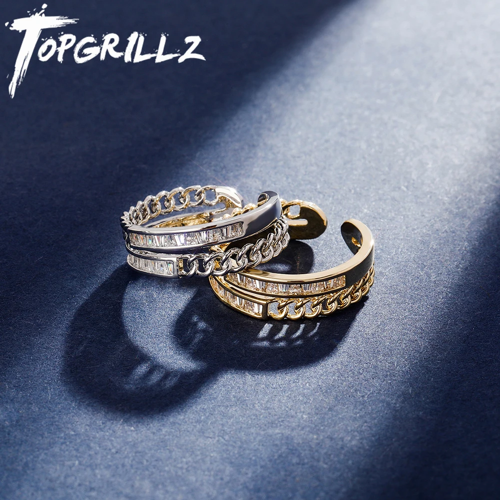 TOPGRILLZ Cuban Square Cubic Zirconia Rings Adjustable Iced Out CZ Stone Paved Stackable Eternity Wedding Party Ring Couple
TOPGRILLZ Cuban Square Cubic Zirconia Rings Adjustable Iced Out CZ Stone Paved Stackable Eternity Wedding Party Ring Couple