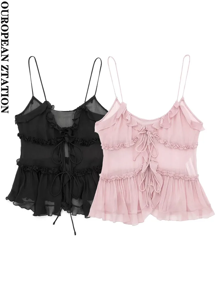 PAILETE Women 2023 fashion with ruffles semi-sheer blouses sexy lace-up thin straps female shirts blusas chic tops
PAILETE Women 2023 fashion with ruffles semi-sheer blouses sexy lace-up thin straps female shirts blusas chic tops