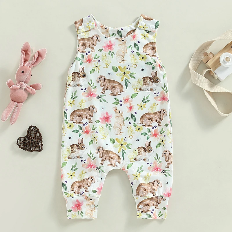 

Toddler Baby Boy Girl Summer Button Suspender Overall Jumpsuit Sleeveless Cute Cartoon Romper Infant Outfit