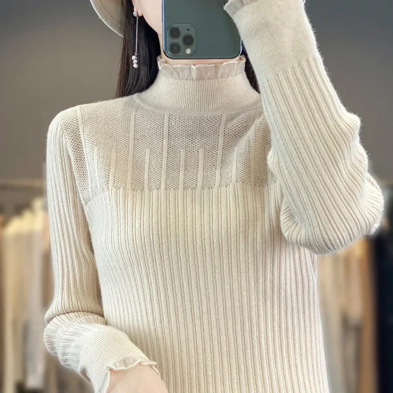 Women Turtleneck Winter Sweater 2023 Long Sleeve Knitted Female Sweaters and Pullovers Lace Jumper Tricot Tops R548
Women Turtleneck Winter Sweater 2023 Long Sleeve Knitted Female Sweaters and Pullovers Lace Jumper Tricot Tops R548