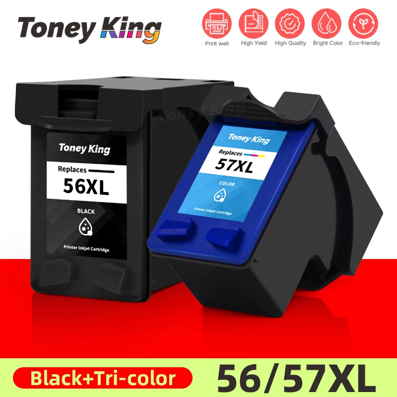 56XL 57XL Ink Cartridge Replacement for HP 56 57 For HP56 For HP57 Deskjet 450 450cbi 450ci 450wbt F4140 F4180 5150 5550 Printer 
56XL 57XL Ink Cartridge Replacement for HP 56 57 For HP56 For HP57 Deskjet 450 450cbi 450ci 450wbt F4140 F4180 5150 5550 Printer