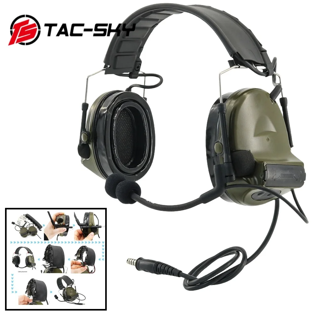 

TS TAC-SKY Tactical Airsoft COMTAC II Headset Electronic Hearing Protection Shooting Earmuffs Tactical Walkie Talkie ptt Headset