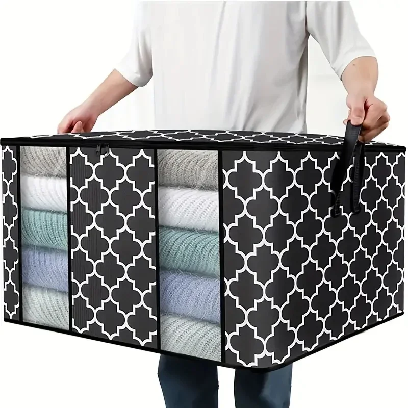 1PC Visible Window Wardrobe Storage Bag, Moisture-proof Cotton Quilt Storage And Finishing Bag, Clothing Moving Bag
1PC Visible Window Wardrobe Storage Bag, Moisture-proof Cotton Quilt Storage And Finishing Bag, Clothing Moving Bag