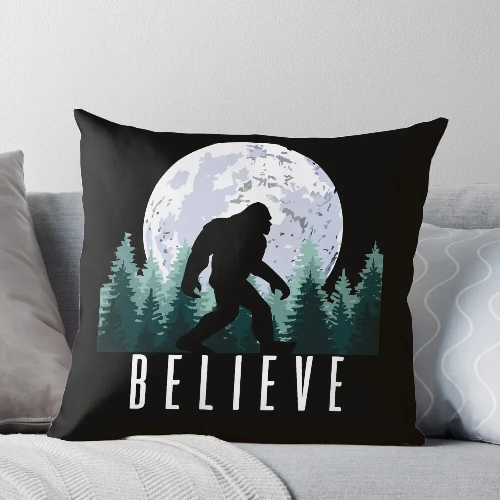 

Bigfoot Believe Sasquatch Throw Pillow Pillows Aesthetic christmas pillowcases