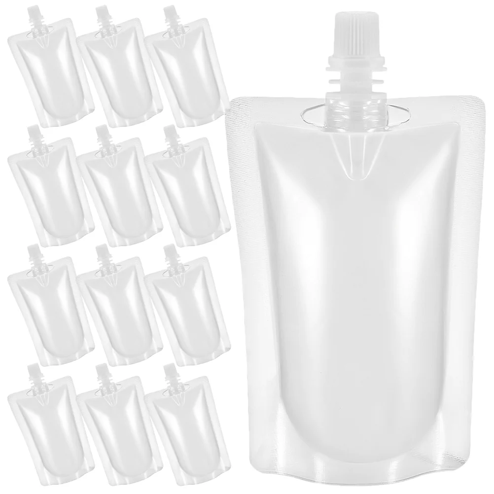 

Clear Liquor Pouches Juice Drink Pouches Stand Up Water Flasks Screw Lid Plastic Beverage Bags Adults Coffee Soy Milk