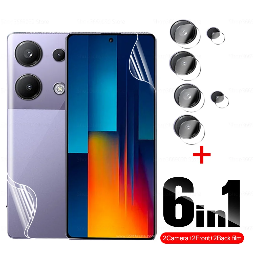 

6in1 Front Back Hydrogel Film For Xiaomi Poco M6 Pro 4G Camera Lens Screen Protector Poxo Little M6Pro M 6 6M Pro 4g Cover Film