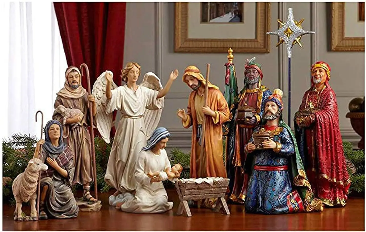 Three Kings Gifts Real Life Christmas Nativity Set Holy Family Nativity Figures Statue Nativity Scene Ornaments Home Decoration
Three Kings Gifts Real Life Christmas Nativity Set Holy Family Nativity Figures Statue Nativity Scene Ornaments Home Decoration