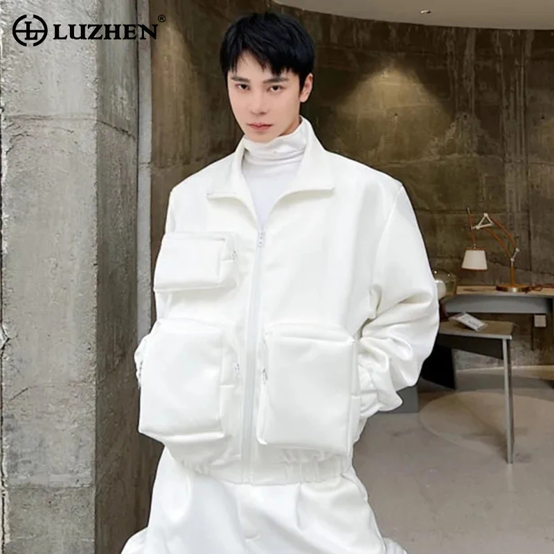 

LUZHEN Multi Pockets Splicing Design Solid Color Trendy Jackets Original Personality Trendy Korean Reviews Many Clothes LZ2554