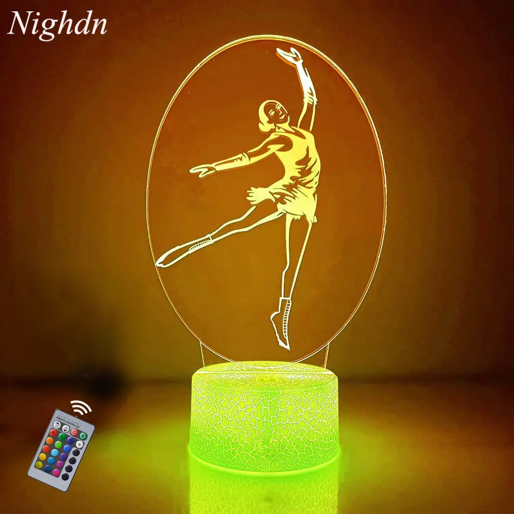 

Nighdn Ballet 3D Illusion Lamp Acrylic Led Night Light for Girls Room Decor 16 Color Changing Child Nightlight Christmas Gifts