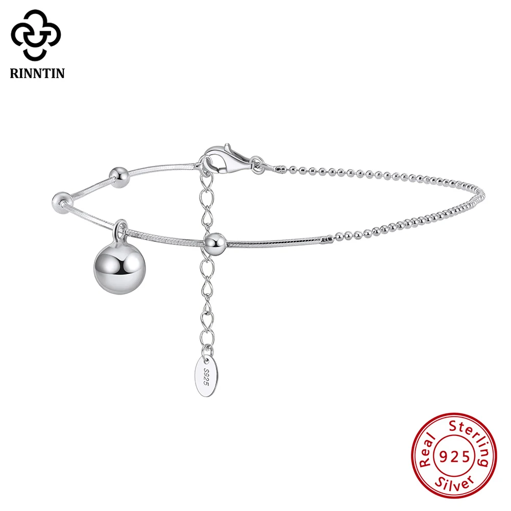 

Rinntin 925 Sterling Silver 0.9mm Width Round Snake Satellite Chain with 1.0 Beaded Chain for Women Fashion Hand Jewelry SB184