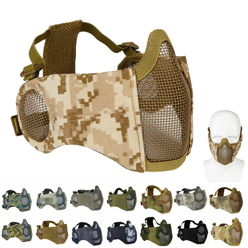 Airsoft Half Face Steel Mesh Protective Low-carbon Paintball Shooting Tactical CS Wargame Face Protective Multicam
Airsoft Half Face Steel Mesh Protective Low-carbon Paintball Shooting Tactical CS Wargame Face Protective Multicam