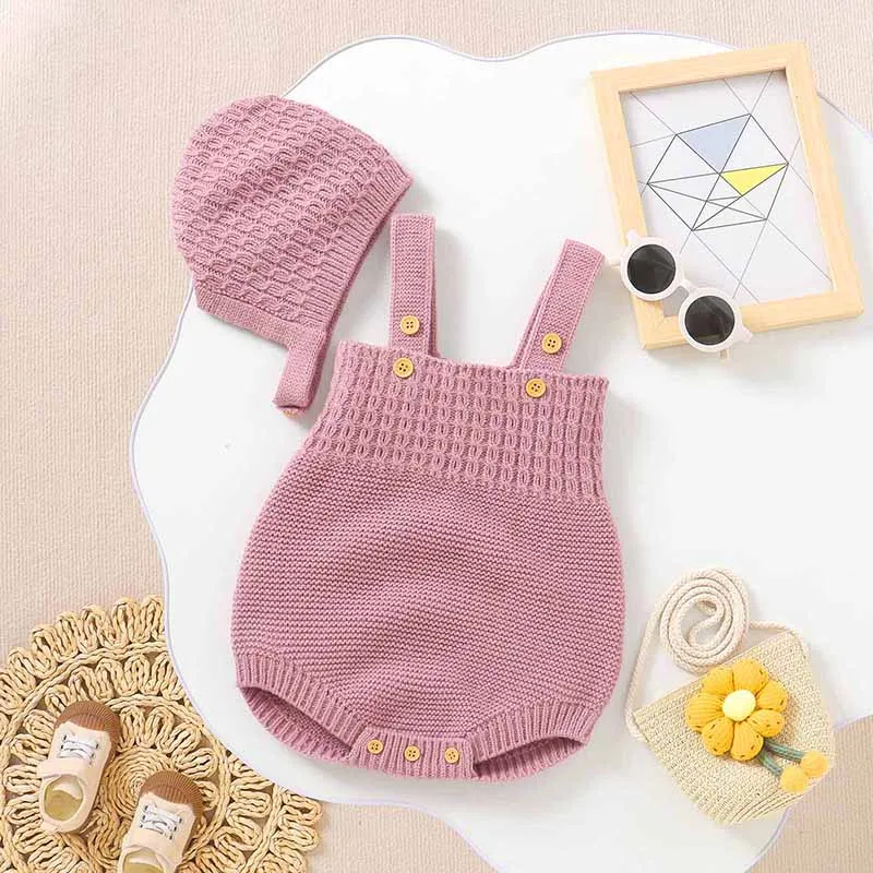 Baby Bodysuit Knit Newborn Girl Boy Jumpsuit Fashion Solid Top Infant Kid Sling Clothes Hat 2PC 0-18M Sleeveless Summer Overalls
Baby Bodysuit Knit Newborn Girl Boy Jumpsuit Fashion Solid Top Infant Kid Sling Clothes Hat 2PC 0-18M Sleeveless Summer Overalls