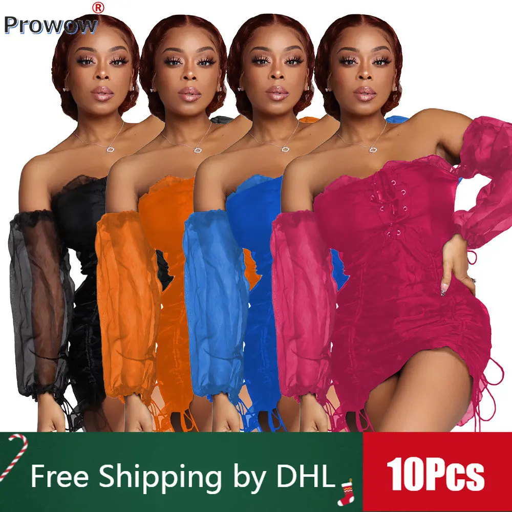 10 Pcs Bulk Women Mesh Dresses Casual Puff Sleeve and Ruffled Stitching Skirt 2023 Summer Sexy Slim Chested Dress Wholesale 9304
10 Pcs Bulk Women Mesh Dresses Casual Puff Sleeve and Ruffled Stitching Skirt 2023 Summer Sexy Slim Chested Dress Wholesale 9304