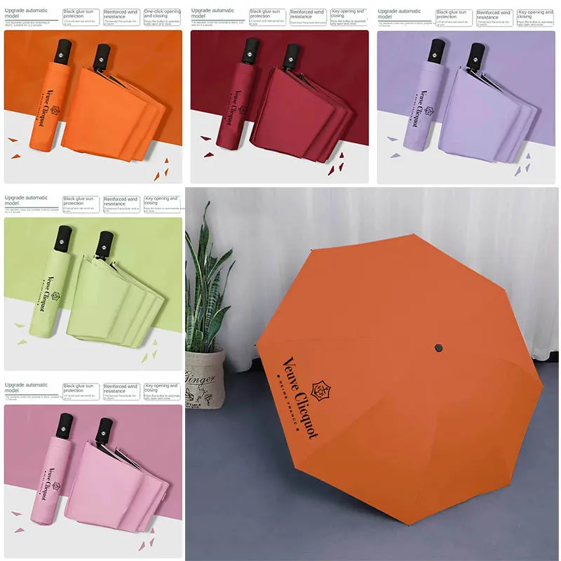 

Veuve Clicquot Travel leaf Enlarged Resistant Umbrella Fully Automatic Rain Umbrella Portable Umbrellas Automatic Rain Gear