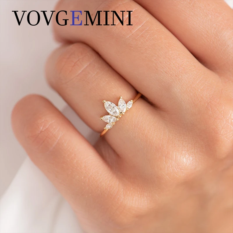 VOVGEMINI 18k Real Gold Moissanite Ring Band 0.65tct Marquise Cut Au750 Accessories For Women For Wedding Engagement Gift
VOVGEMINI 18k Real Gold Moissanite Ring Band 0.65tct Marquise Cut Au750 Accessories For Women For Wedding Engagement Gift