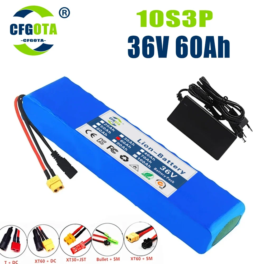 10S3P 36V 60Ah Ebike Battery Pack 18650 Lithium Ion Battery 500W High Power And Large Capacity 42V Motorcycle Scooter
10S3P 36V 60Ah Ebike Battery Pack 18650 Lithium Ion Battery 500W High Power And Large Capacity 42V Motorcycle Scooter