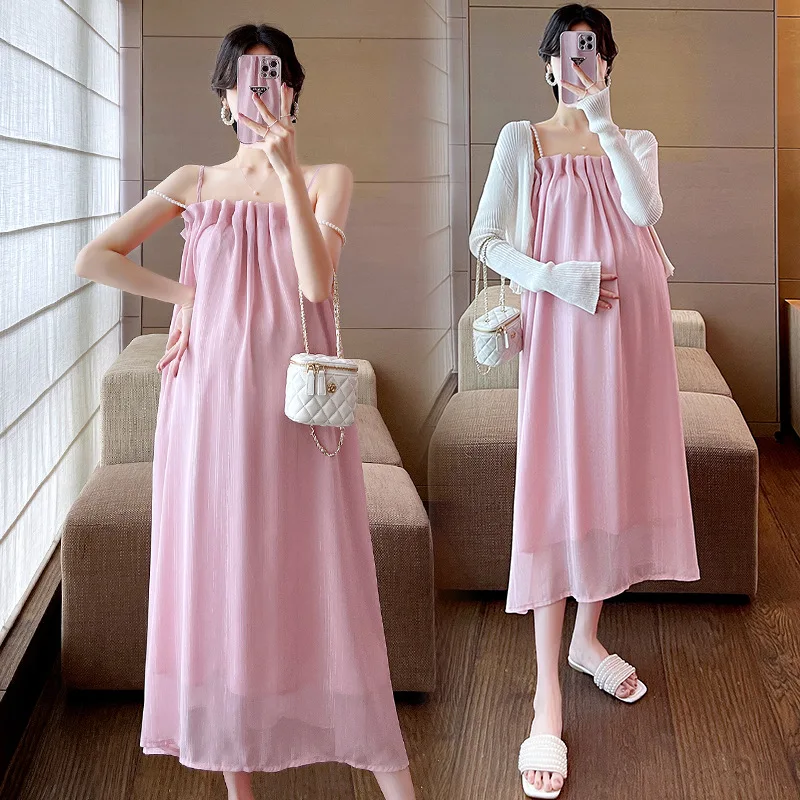 Korean Fashion Maternity Sling Dress with Cape Clothes Loose Dresses for Pregnant Women
Korean Fashion Maternity Sling Dress with Cape Clothes Loose Dresses for Pregnant Women