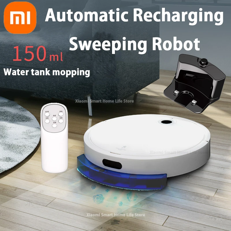 

New Xiaomi 3 In 1 Intelligent Sweeping Robot Automatic Recharge Remote Control With Water Tank Strong Suction Vacumn Cleaner