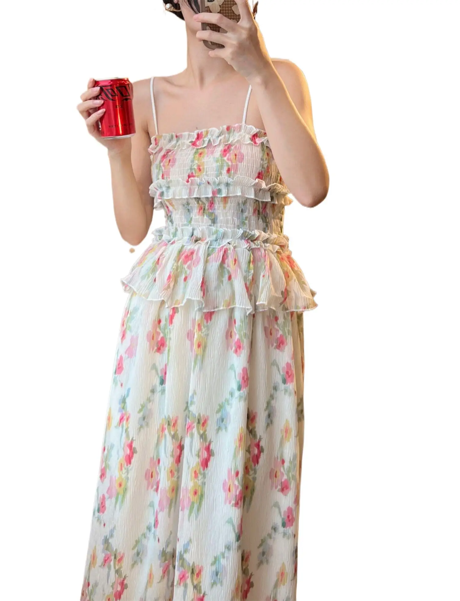 2023 Spring Summer Fashion Sexy spaghetti strap pleated party dress Woman Floral Print Backless Bohemian Beach dress Vestidos
2023 Spring Summer Fashion Sexy spaghetti strap pleated party dress Woman Floral Print Backless Bohemian Beach dress Vestidos