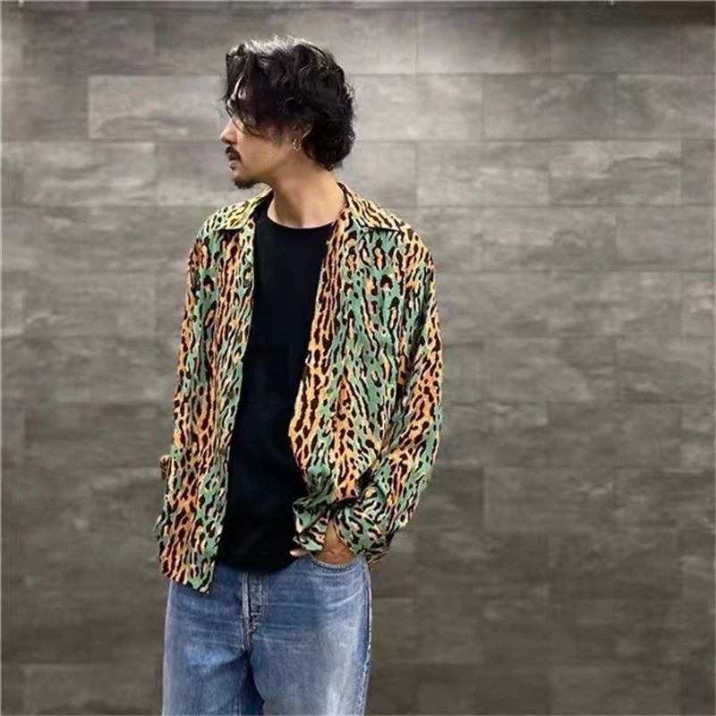 23SS High Street LEOPARD OPEN WACKO MARIA Shirt Men Women Hawaiian Long Sleeve Casual Top Shirts Kanye West
23SS High Street LEOPARD OPEN WACKO MARIA Shirt Men Women Hawaiian Long Sleeve Casual Top Shirts Kanye West