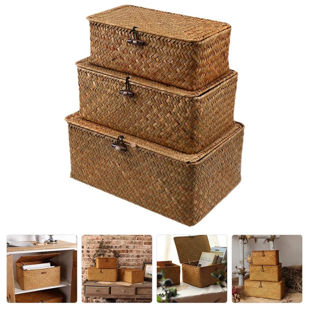 Woven Basket Lid Seagrass Storage Baskets Rectangular Rattan Box Stackable Storage Boxes Makeup Organizer Container
Woven Basket Lid Seagrass Storage Baskets Rectangular Rattan Box Stackable Storage Boxes Makeup Organizer Container