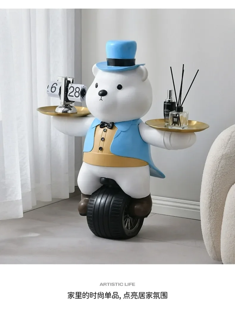 Modern Light Luxury Living Room Creative Floor-standing Bear Ornaments Lamp Panel Sofa Storage Tray High-end Home Decoration Modern Light Luxury Living Room Creative Floor-standing Bear Ornaments Lamp Panel Sofa Storage Tray High-end Home Decoration