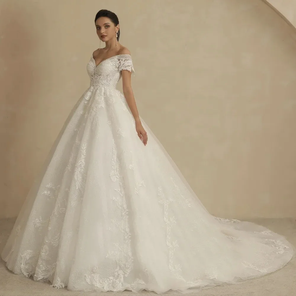 2024 Elegant And Pretty Women's Wedding Dresses V-neck Beads Lace Bridal Gowns With Cap Sleeves Court Train Bride Dress Vestidos
2024 Elegant And Pretty Women's Wedding Dresses V-neck Beads Lace Bridal Gowns With Cap Sleeves Court Train Bride Dress Vestidos