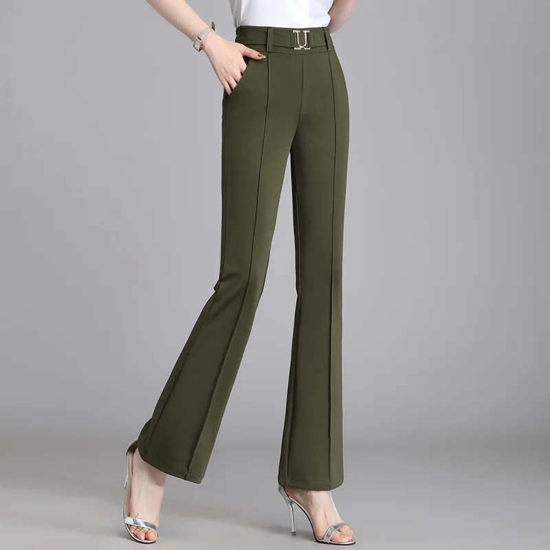 Fall High Waist Flare Pants Women Korean Fashion Elastic Baggy Trousers Office Lady Oversized Casual Wide Leg Pantalones Vintage
Fall High Waist Flare Pants Women Korean Fashion Elastic Baggy Trousers Office Lady Oversized Casual Wide Leg Pantalones Vintage