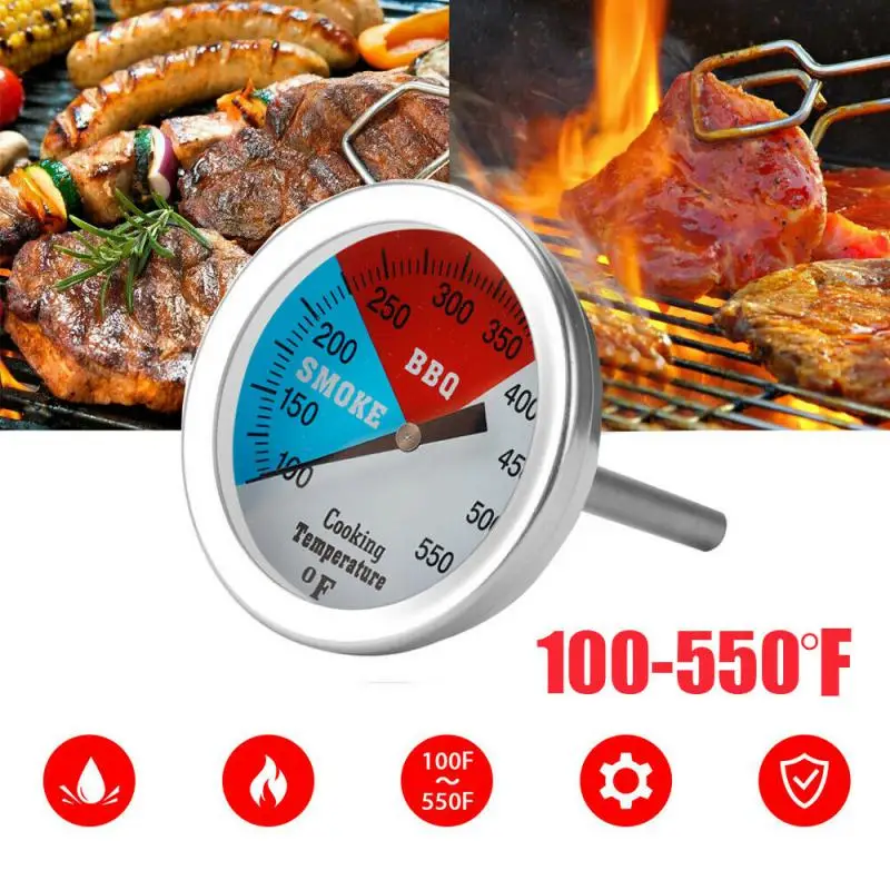 

Прибор для барбекю, термометр из нержавеющей стали, прибор для барбекю в саду, прибор для измерения температуры для кухни, духовки, кухонное приспособление для готовки, серебристый цвет