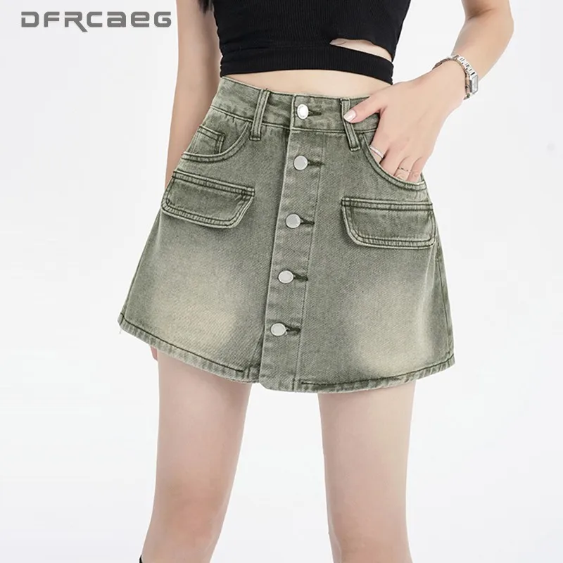 Novel Vintage Summer Denim Skirts Shorts Woman 2023 Streetwear Slim Single Breasted Kawaii Jeans Short Pants Ladies
Novel Vintage Summer Denim Skirts Shorts Woman 2023 Streetwear Slim Single Breasted Kawaii Jeans Short Pants Ladies