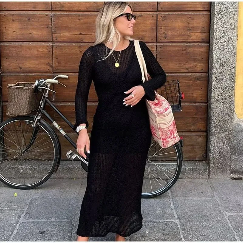 2024 Spring Women Long Dress Knitted White O-neck Long Sleeve A-line Dresses Female Winter Fashion Casual Elegant Clothing Lady
2024 Spring Women Long Dress Knitted White O-neck Long Sleeve A-line Dresses Female Winter Fashion Casual Elegant Clothing Lady