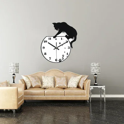 

2019 vintage wall clock Classic design diy clocks reloj de pared acrylic Study stickers quartz watch living room horloge murale