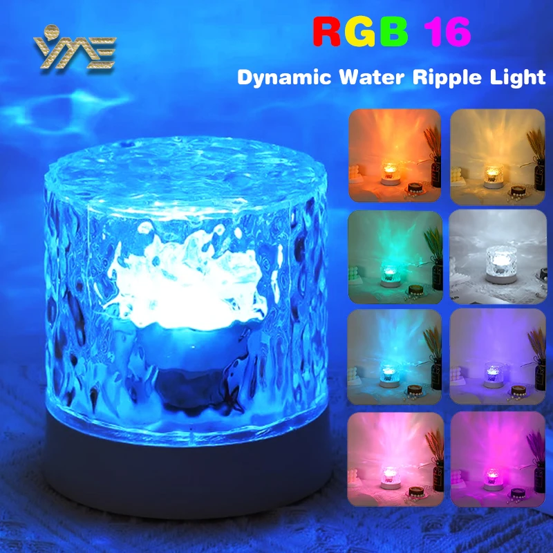LED Water Ripple Ambiance Night Light USB Rotating Projection Crystal Table Lamp RGB Dimmable for Bedroom Bedside Game Room Gift
LED Water Ripple Ambiance Night Light USB Rotating Projection Crystal Table Lamp RGB Dimmable for Bedroom Bedside Game Room Gift