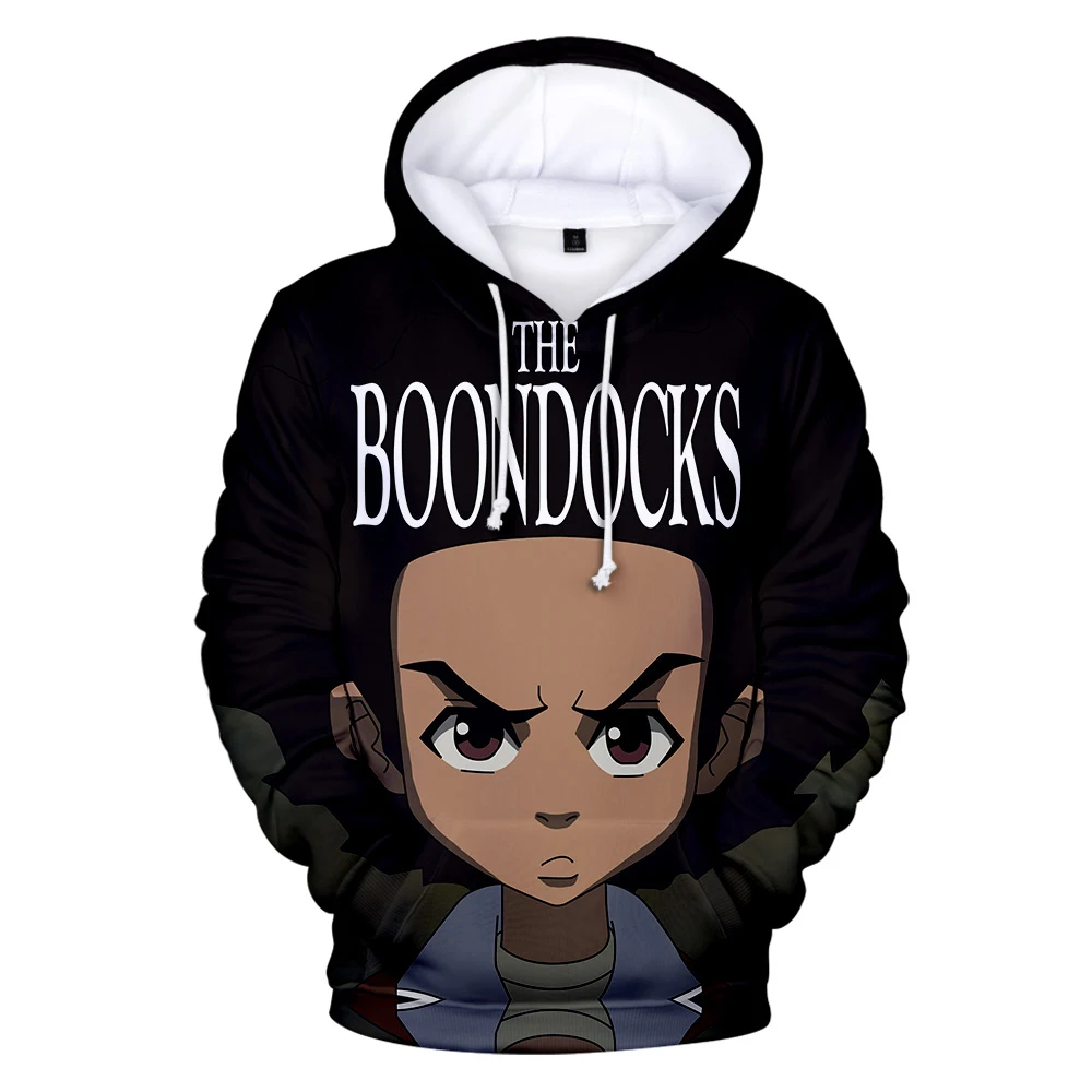 

Толстовки с капюшоном The Boondocks, толстовка с длинным рукавом 3D, Мужская толстовка, Женская Повседневная Уличная одежда в стиле Харадзюку, унисекс, Одежда большого размера