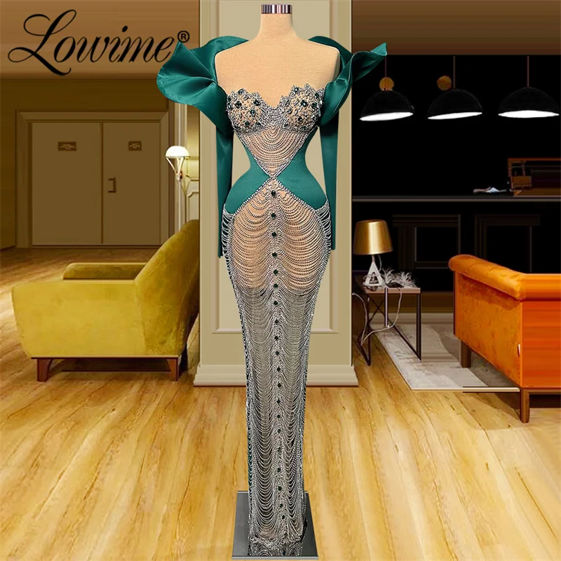 Lowime Green Evening Dress Crystal Tassels Mermaid Wedding Party Dresses Robe Long Sleeves Formal Women Celebrity Prom Gown 2023
Lowime Green Evening Dress Crystal Tassels Mermaid Wedding Party Dresses Robe Long Sleeves Formal Women Celebrity Prom Gown 2023