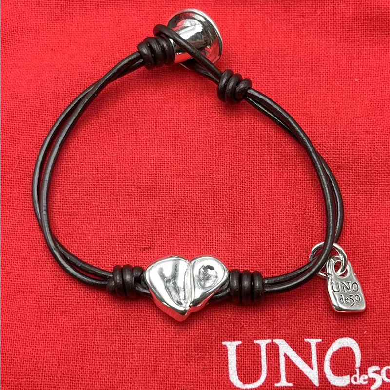 2023 New UNOde50 Popular in Europe and America Exquisite Leather Cord Heart shaped Bracelet Women's Romantic Jewelry Gift Bag
2023 New UNOde50 Popular in Europe and America Exquisite Leather Cord Heart shaped Bracelet Women's Romantic Jewelry Gift Bag