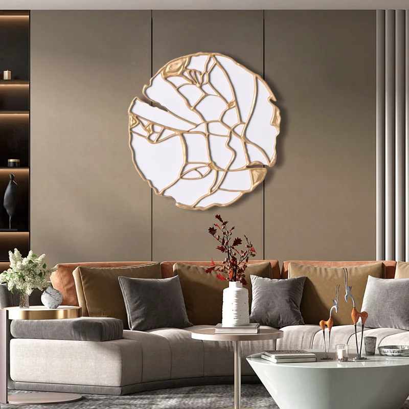 Living Room Luxury Iron Wall Decoration Modern Round Metal Wall Pendant For Hallway Dining Room Simple Home Decoration 60cm Living Room Luxury Iron Wall Decoration Modern Round Metal Wall Pendant For Hallway Dining Room Simple Home Decoration 60cm