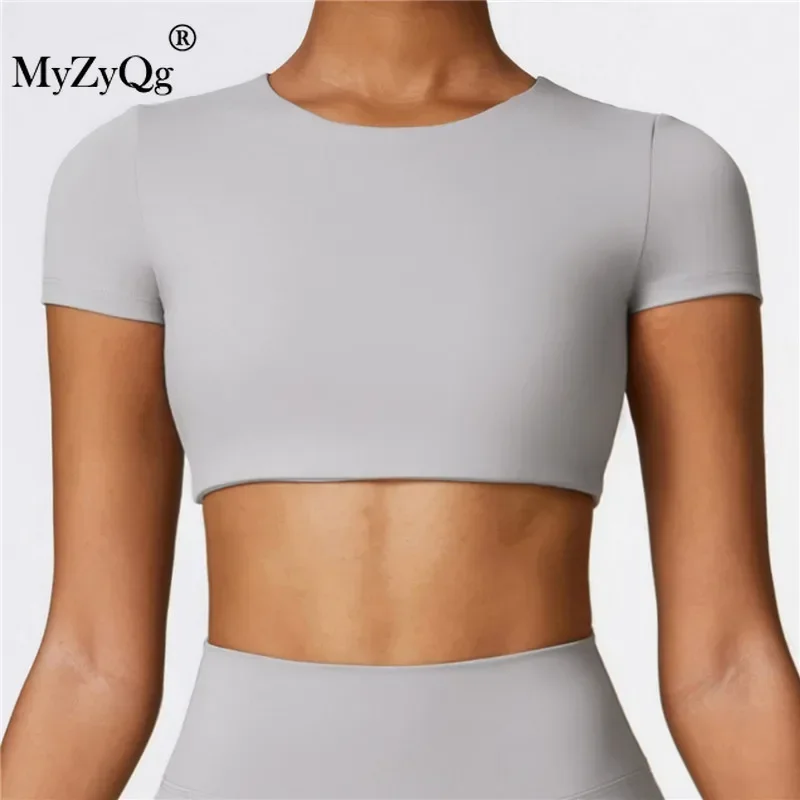 

MyZyQg Women High Intensity Tight Running T-Shirts Outside Wear Leisure Sports Pilate Running Fitness Yoga Cropped Top