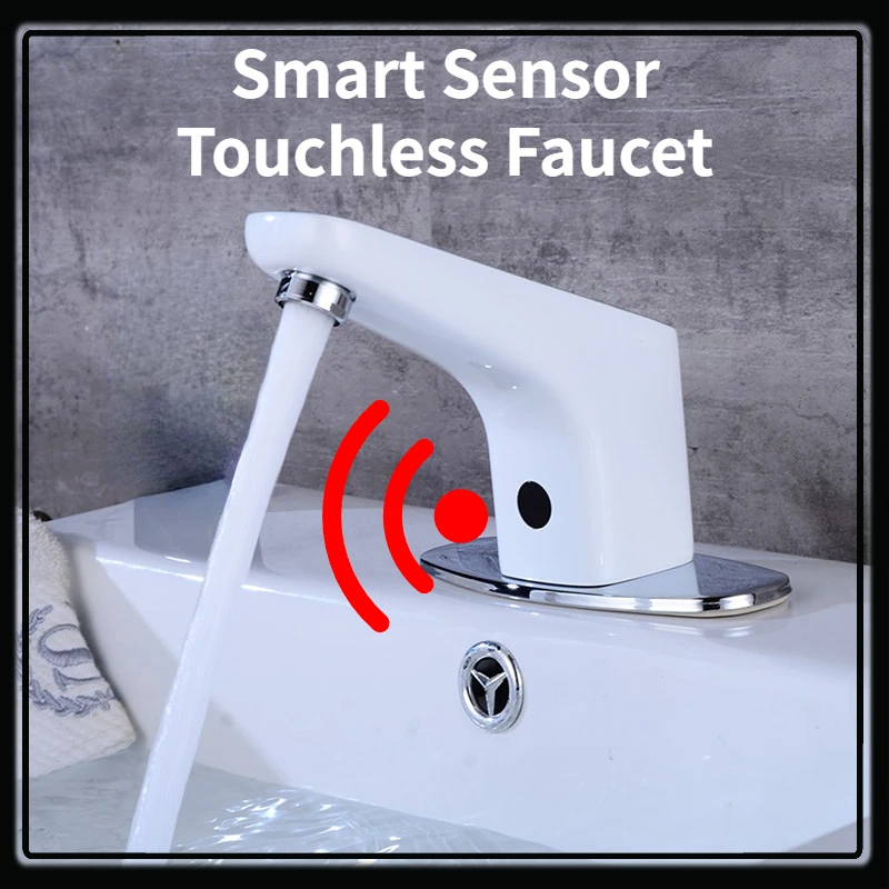 

Smart Bathroom Touchless Faucet Black High Tech Basin Sensor Faucets Infrared Sink Mixers Brass Kitchen Gourmet Tap Vanity Mixer
