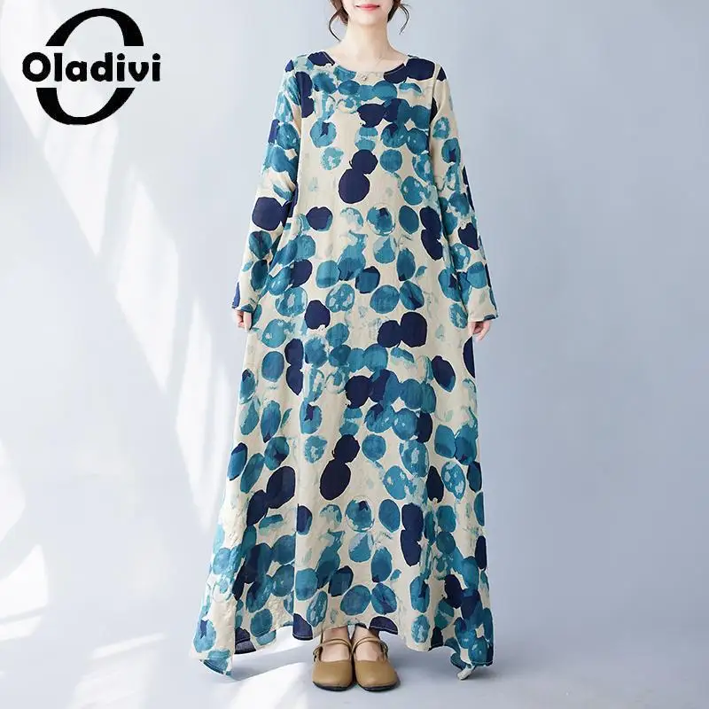 Oladivi Large Size Long Sleeve Oversized Print Dress for Women Spring Autumn Casual Loose Long Boho Dresses Long Tunic Robe 9660
Oladivi Large Size Long Sleeve Oversized Print Dress for Women Spring Autumn Casual Loose Long Boho Dresses Long Tunic Robe 9660