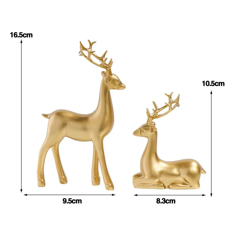 

Elk Ornament Christmas Resin Deer Statues Golden Reindeer Figurines Decorations Small Sculptures for Festive Resin Deer Figurine