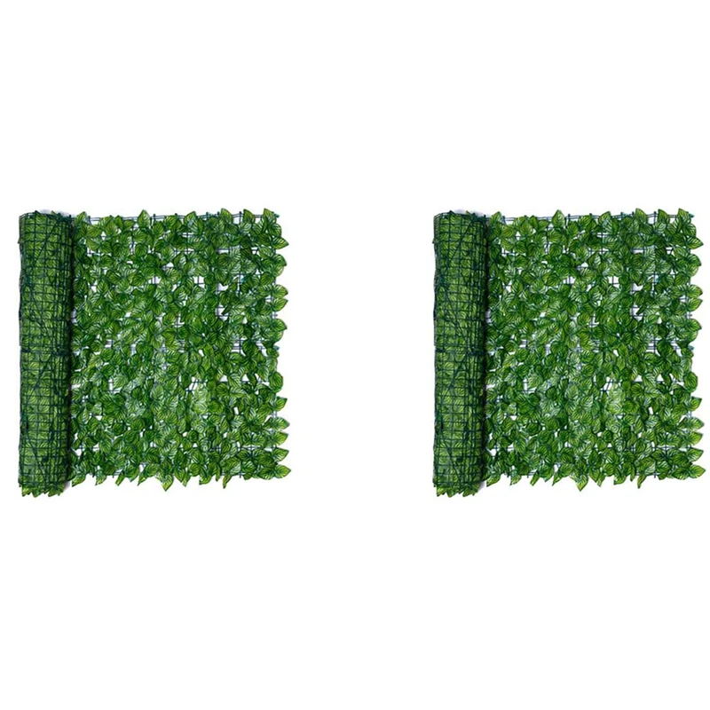 

2X 0.5X3 M Wall Plant Fence Leaves Artificial Faux Ivy Leaf Privacy Fence Screen Decor Panels Hedge