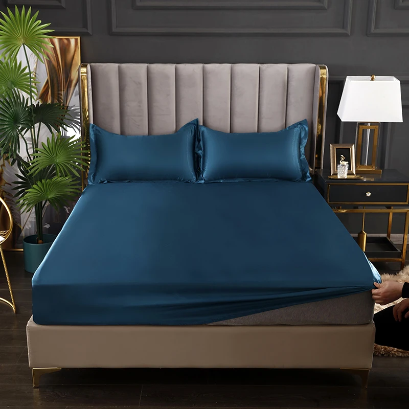 High-Quality 1pc Smooth Ice Silk Fitted Bed Sheet Queen Size Soft Skin-Friendly Pure Satin Elastic Band Bedsheet Mattress Cover
High-Quality 1pc Smooth Ice Silk Fitted Bed Sheet Queen Size Soft Skin-Friendly Pure Satin Elastic Band Bedsheet Mattress Cover