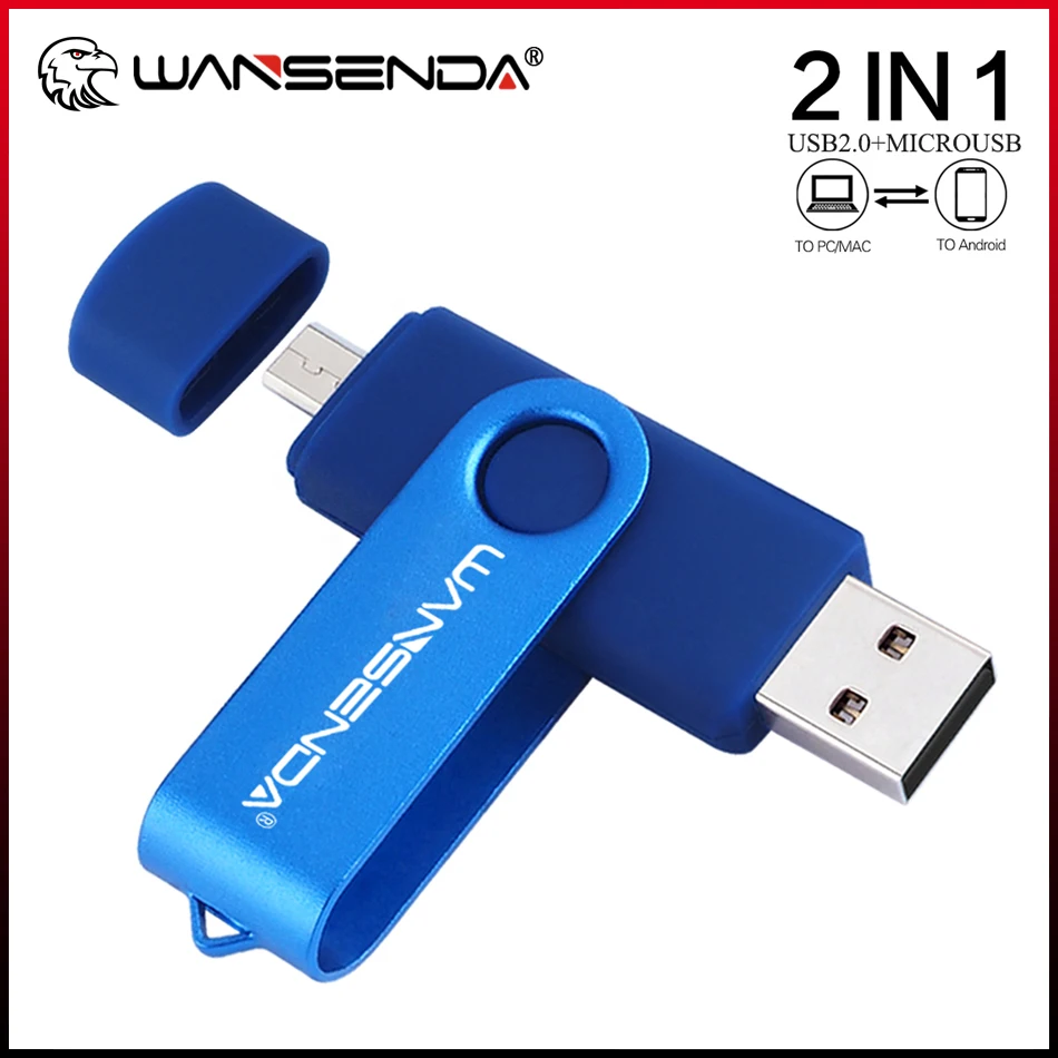 

WANSENDA USB Flash Drive OTG Pen Drive 32GB 64GB 128GB USB Stick 8GB 16GB 256GB 2 IN 1 Dual Drive Pendrive for Android / PC