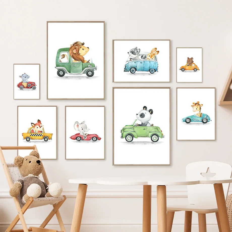 Lion Elephant Giraffe Zebra Fox Bear Drive Car Nursery Prints Posters Animals Wall Art Canvas Painting Pictures Kids Room Decor
Lion Elephant Giraffe Zebra Fox Bear Drive Car Nursery Prints Posters Animals Wall Art Canvas Painting Pictures Kids Room Decor