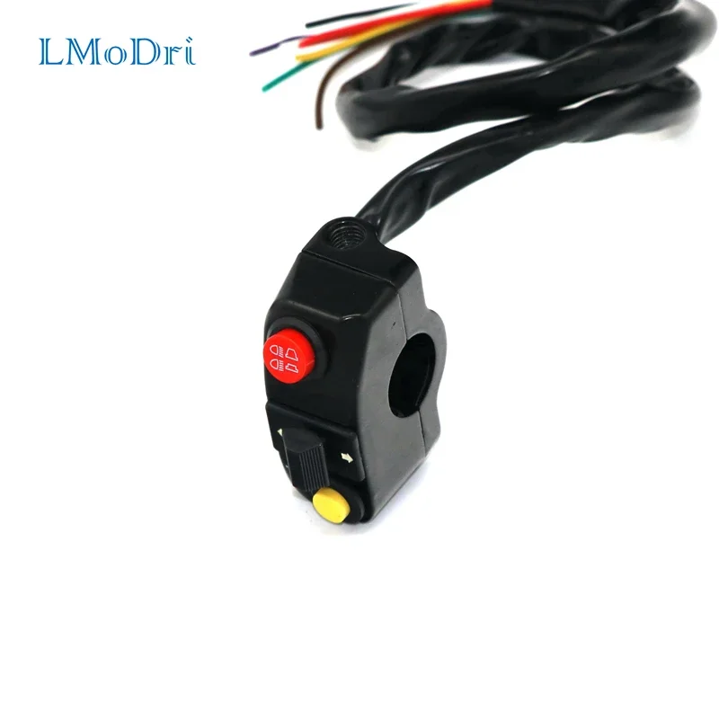 

LMoDri Motorcycle Multi-function Switch Universa Headlights Turn Signal Horn Switches Flasher ON/OFF 22mm Handlebar ATV Scooter