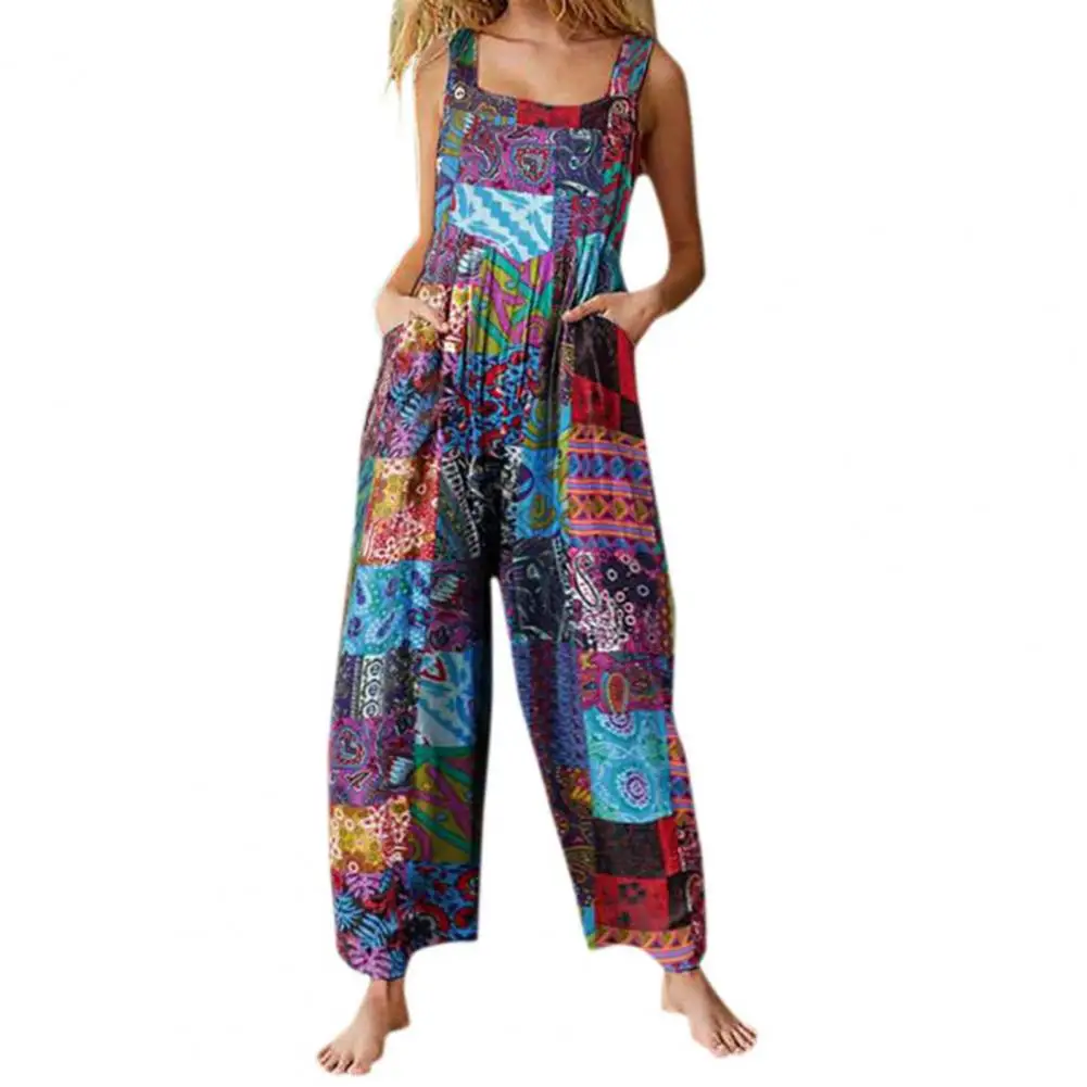 Adjustable Wide Shoulder Straps Jumpsuit Square Collar Wide Leg Thin Long Playsuit Ethnic Style Multicolor Bib Overall Pants
Adjustable Wide Shoulder Straps Jumpsuit Square Collar Wide Leg Thin Long Playsuit Ethnic Style Multicolor Bib Overall Pants
