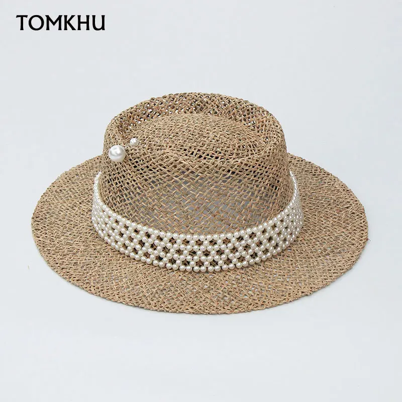 New Fashion Hollow Top Salted Straw Hats For Women Wide Brim Pearl Decorated Holiday Beach Vintage Casual Hat Custom Hats
New Fashion Hollow Top Salted Straw Hats For Women Wide Brim Pearl Decorated Holiday Beach Vintage Casual Hat Custom Hats